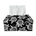 Black And White Vintage Sunflower Print Rectangle Tissue Box Cover