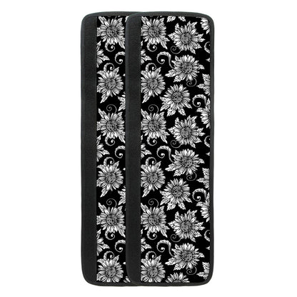 Black And White Vintage Sunflower Print Refrigerator Handle Covers