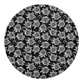 Black And White Vintage Sunflower Print Round Blanket