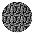 Black And White Vintage Sunflower Print Round Floor Mat