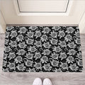Black And White Vintage Sunflower Print Rubber Doormat