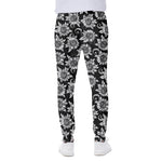 Black And White Vintage Sunflower Print Scuba Joggers