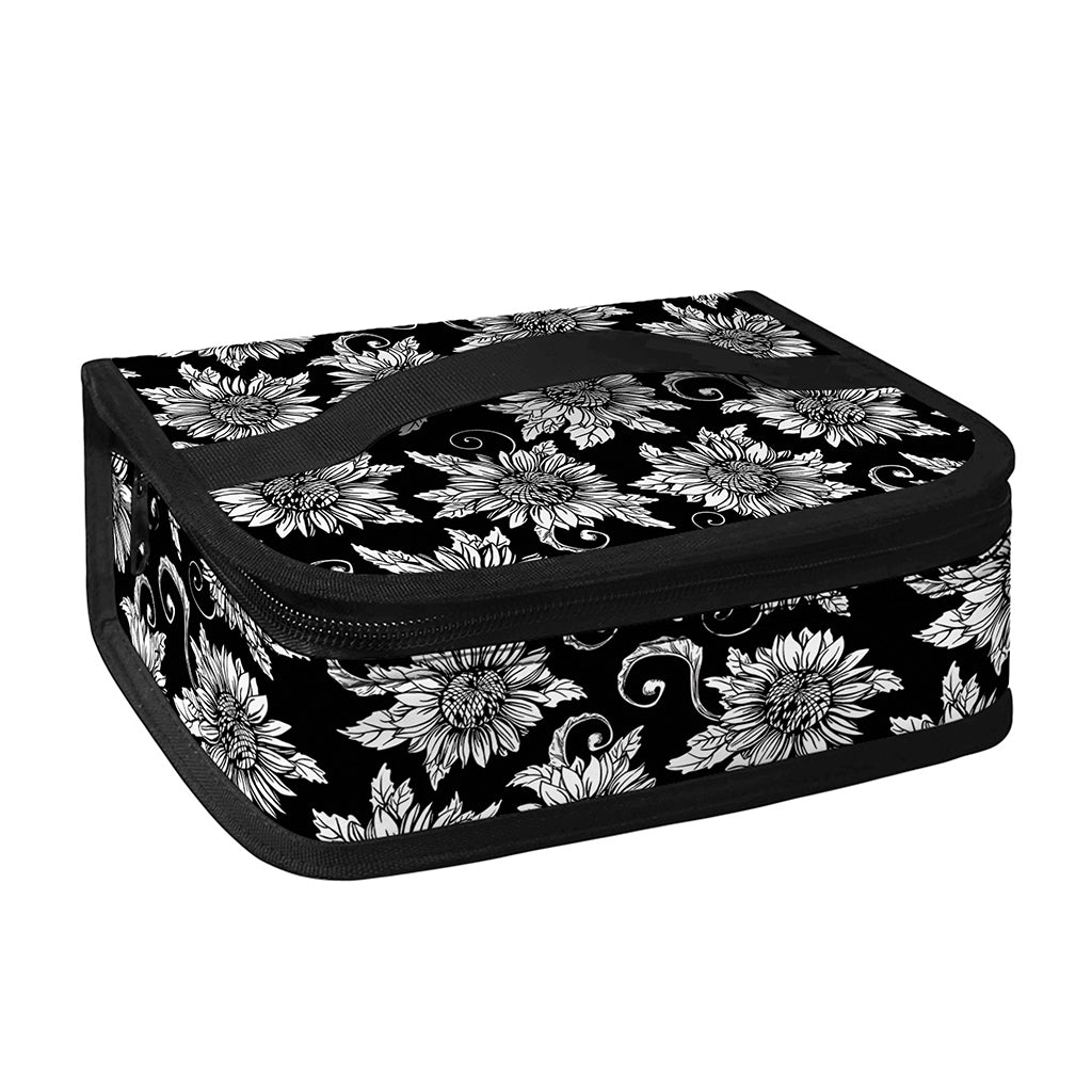 Black And White Vintage Sunflower Print Small Lunch Bag