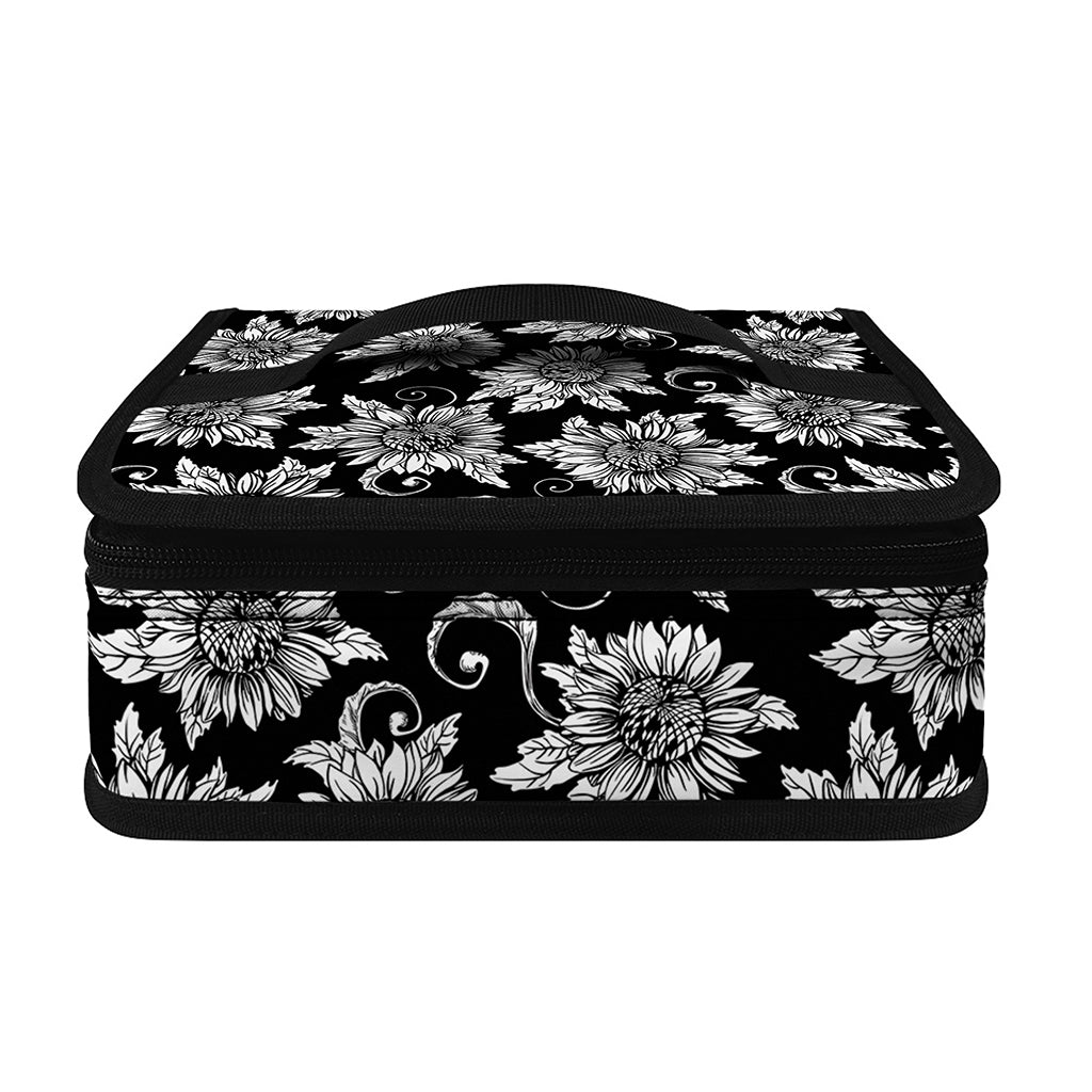 Black And White Vintage Sunflower Print Small Lunch Bag