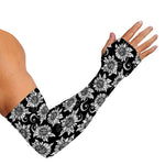 Black And White Vintage Sunflower Print Sun Protection Arm Sleeves