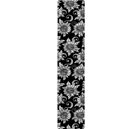 Black And White Vintage Sunflower Print Table Runner