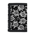 Black And White Vintage Sunflower Print Trifold Wallet