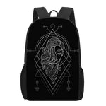 Black And White Virgo Sign Print 17 Inch Backpack