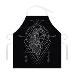 Black And White Virgo Sign Print Adjustable Apron