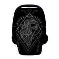 Black And White Virgo Sign Print Baby Seat Cover