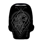 Black And White Virgo Sign Print Baby Seat Cover