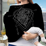 Black And White Virgo Sign Print Baby Seat Cover