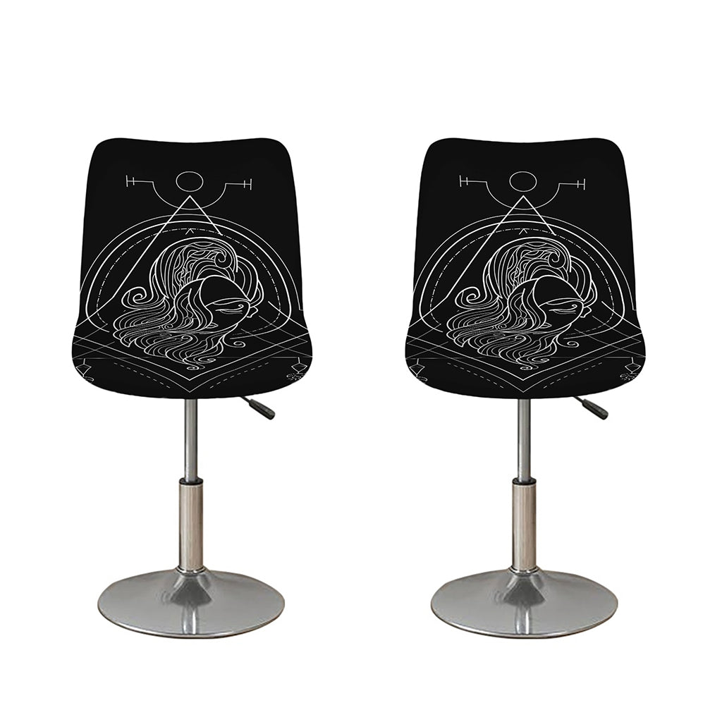 Black And White Virgo Sign Print Bar Stool Covers
