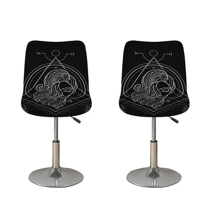 Black And White Virgo Sign Print Bar Stool Covers