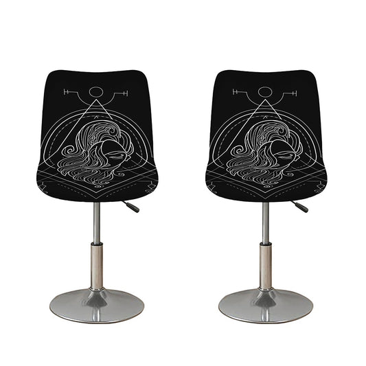 Black And White Virgo Sign Print Bar Stool Covers