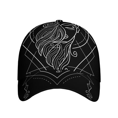 Black And White Virgo Sign Print Baseball Cap