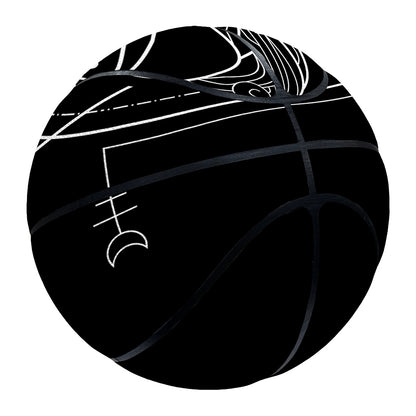 Black And White Virgo Sign Print Basketball