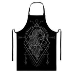 Black And White Virgo Sign Print Bib Apron With Pocket