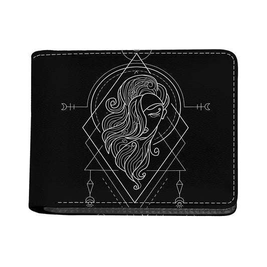 Black And White Virgo Sign Print Bifold Wallet