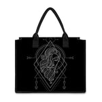 Black And White Virgo Sign Print Canvas Tote Bag