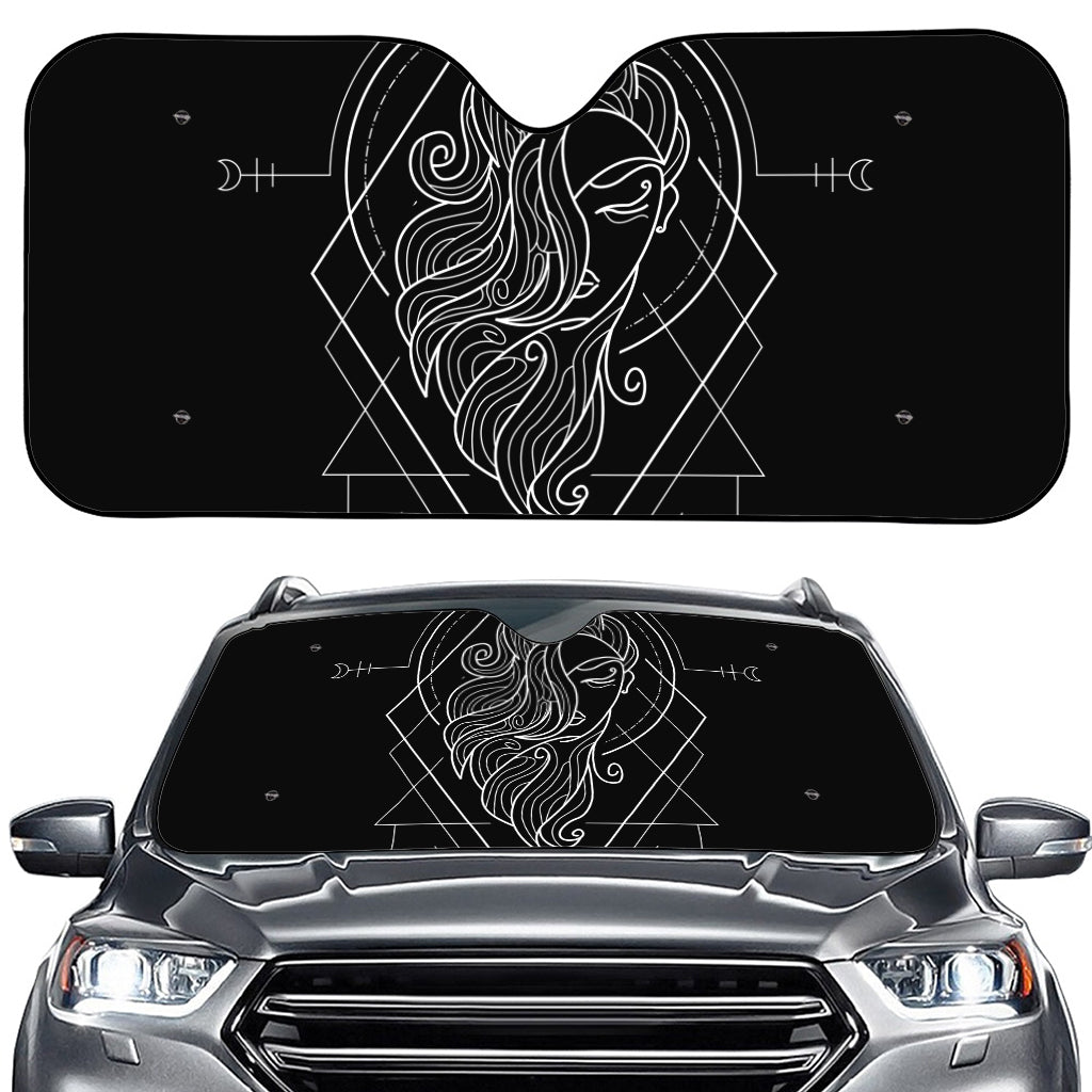 Black And White Virgo Sign Print Car Windshield Sun Shade