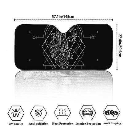 Black And White Virgo Sign Print Car Windshield Sun Shade