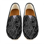 Black And White Virgo Sign Print Casual Shoes