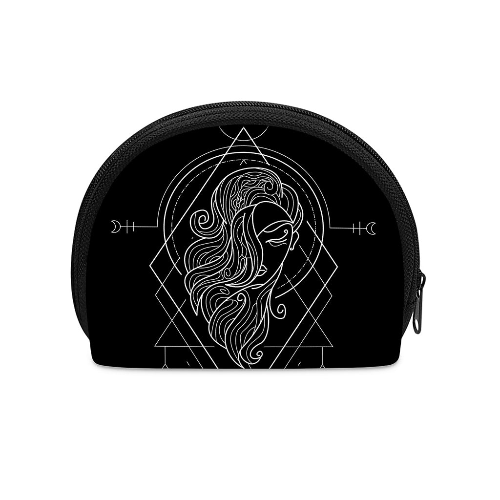 Black And White Virgo Sign Print Coin Purse