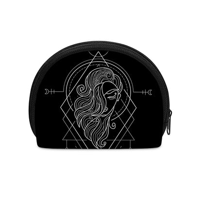 Black And White Virgo Sign Print Coin Purse