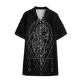 Black And White Virgo Sign Print Cotton Hawaiian Shirt