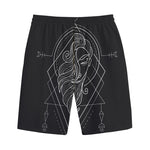 Black And White Virgo Sign Print Cotton Shorts