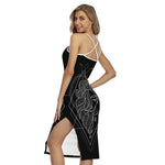 Black And White Virgo Sign Print Cross Back Cami Dress