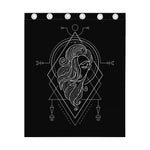 Black And White Virgo Sign Print Curtain