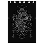 Black And White Virgo Sign Print Curtain