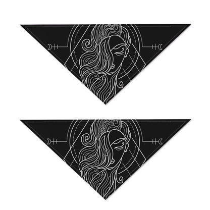 Black And White Virgo Sign Print Dog Bandana