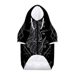 Black And White Virgo Sign Print Dog Zip Up Hoodie