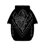 Black And White Virgo Sign Print Dog Zip Up Hoodie