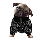 Black And White Virgo Sign Print Dog Zip Up Jacket