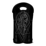 Black And White Virgo Sign Print Double Neoprene Wine Tote