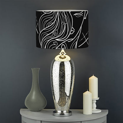 Black And White Virgo Sign Print Drum Lamp Shade