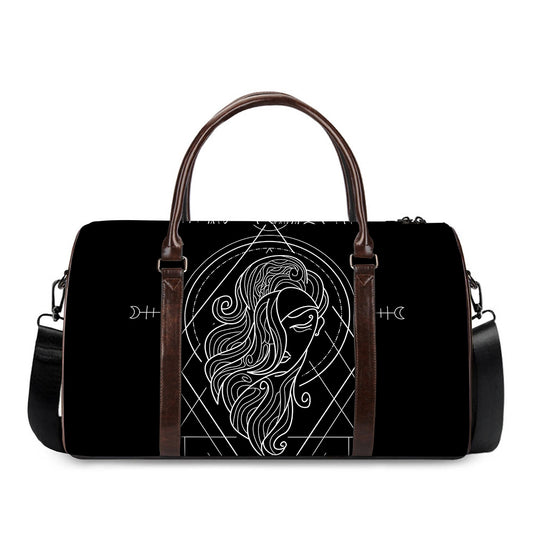 Black And White Virgo Sign Print Duffle Bag