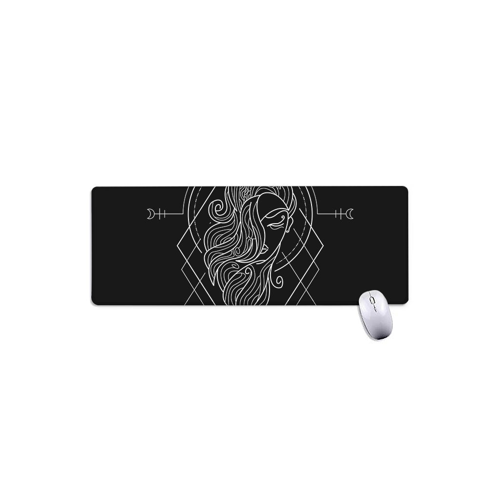 Black And White Virgo Sign Print Extended Mouse Pad