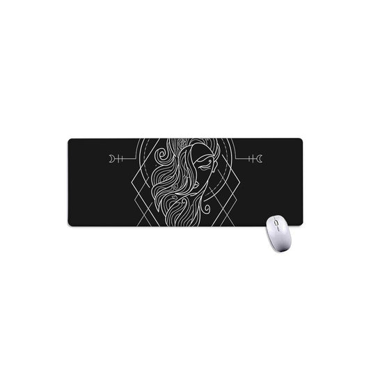 Black And White Virgo Sign Print Extended Mouse Pad