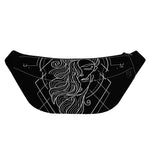 Black And White Virgo Sign Print Fanny Pack
