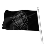 Black And White Virgo Sign Print Flag