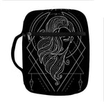 Black And White Virgo Sign Print Front Pocket Bible Bag