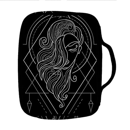 Black And White Virgo Sign Print Front Pocket Bible Bag