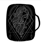 Black And White Virgo Sign Print Front Pocket Bible Bag