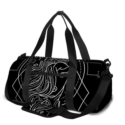 Black And White Virgo Sign Print Gym Bag