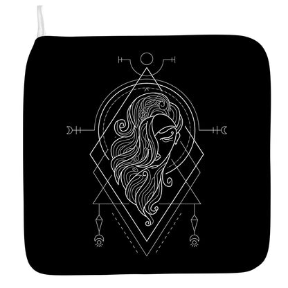 Black And White Virgo Sign Print Hand Towel